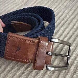 Men’s Tommy Bahama Navy braided belt leather Size L/XL 48”